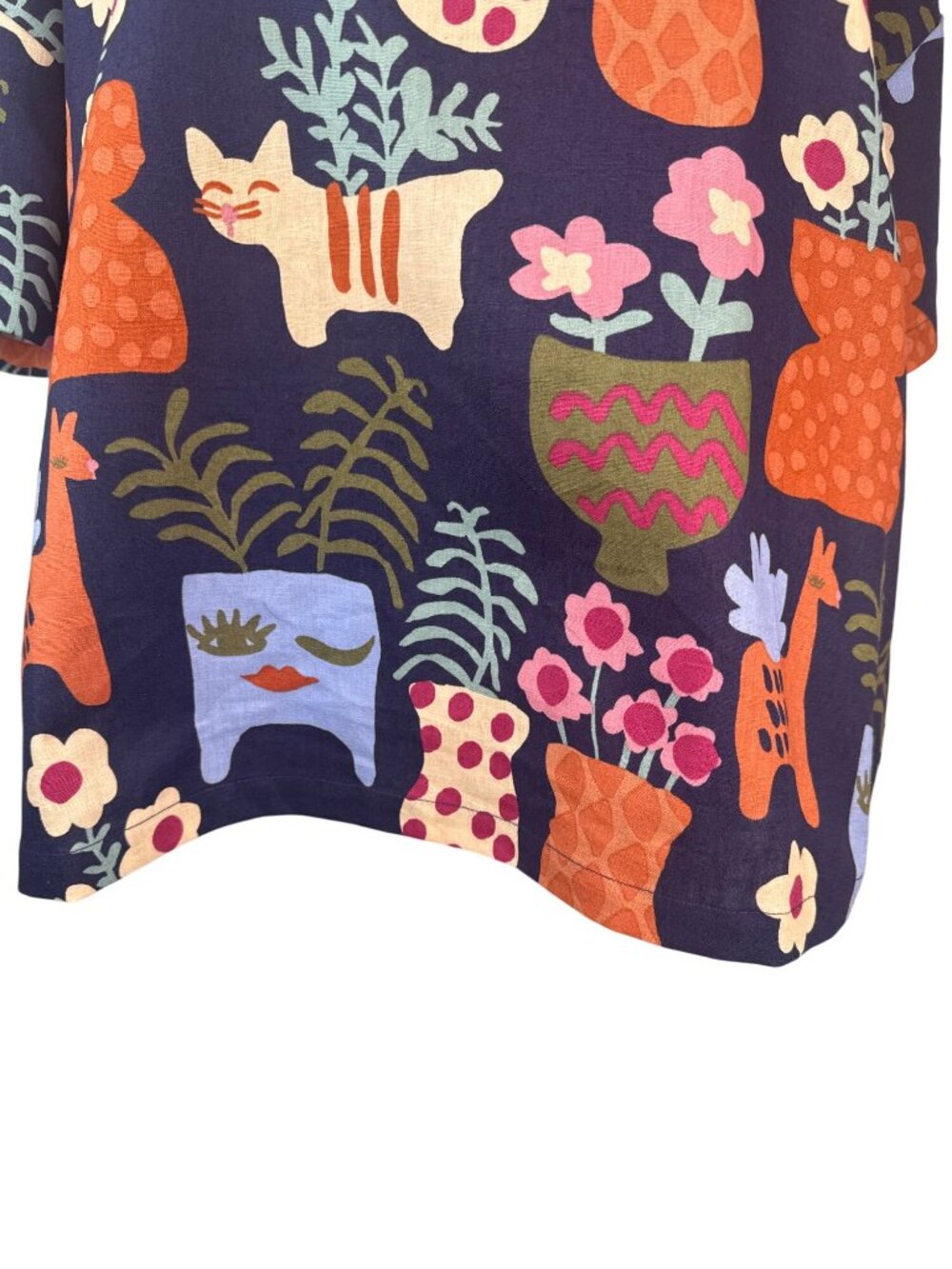 Princess Highway Size 10 Cat Vase Print Top Relaxed Fit Short Sleeve New This ne - Picture 7 of 13